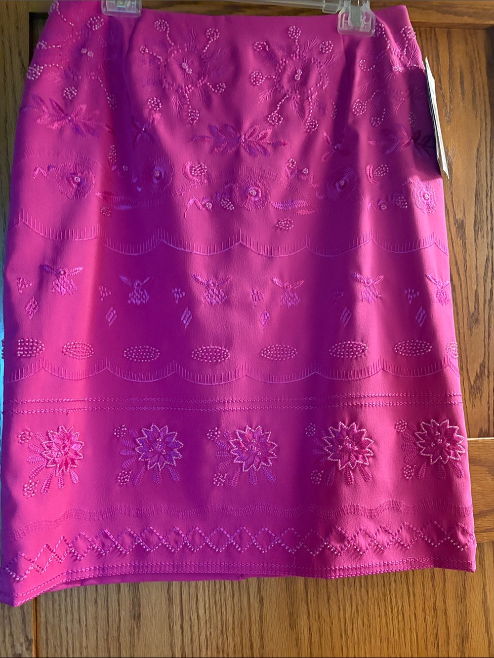 Fuchsia Embroidered Women's Skirt